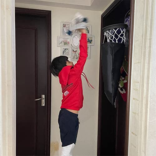 Basketball Laundry Hamper 2 In 1 Basketball Hamper Hoop Set Over The Door Hanging Clothes Hamper Fun Basket Laundry Shoot Bag Set Gift For Boy Room And Girl Bedroom #TOP4