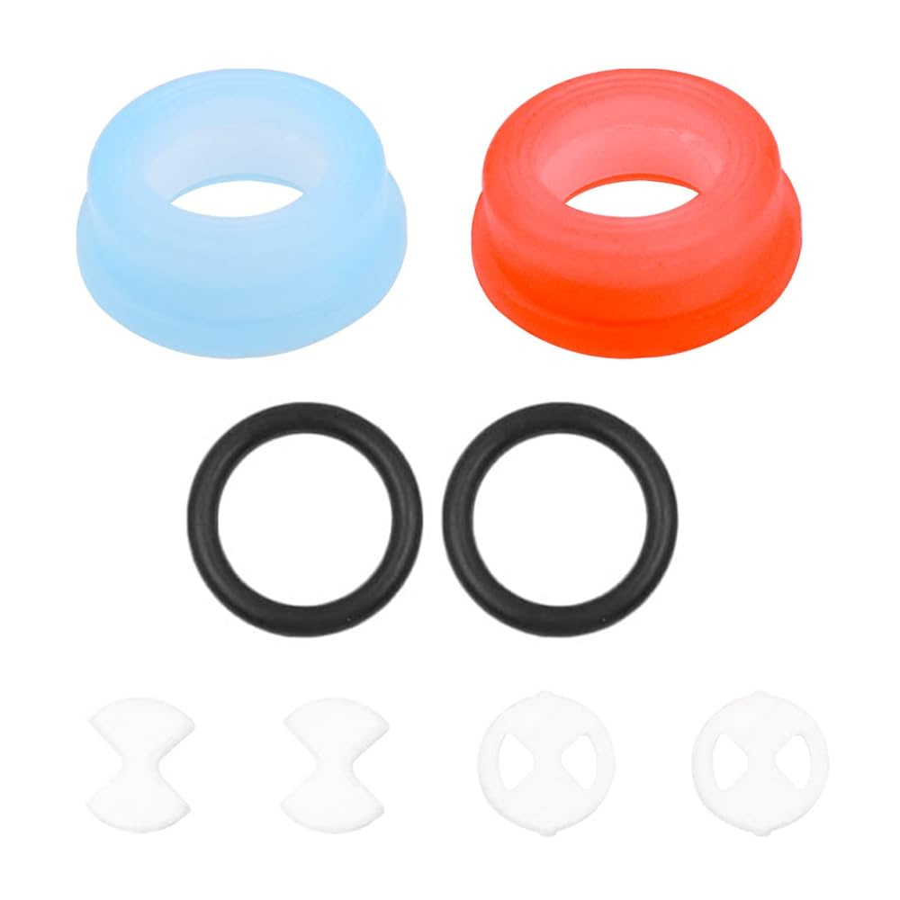 Raccords de Robinet Bobine en laiton Disque en céramique et rondelles en Silicone Inserts Joints 1/2 Tour Anneaux pour Robinet de Robinet qui fuit Réparation de Robinet