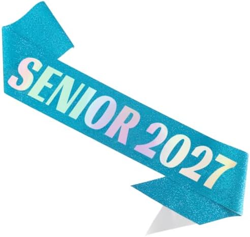 Senior 2027 Sash, Blue Glitter Class of 2027 Graduation Sash with Foil Lettering, 2027 Senior Grad Party Accessory for Graduation Ceremony Photo Props image 5