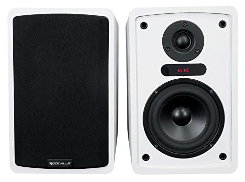Rockville ELITE-5W V2 800W Home Audio 5.25" Bluetooth Bookshelf Speakers, White, Silk Dome Tweeter, USB/Memory Card, Mic Inputs, Optical/Coaxial/RCA, for Music, Movies & Karaoke by Rockville - Image 2