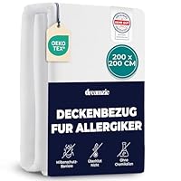 Dreamzie - Milbenbezug Bettdecke 200x200 cm - Allergiker Bettwäsche Encasing - Hausstaubmilben Schutz - Anti Milben Bettbezug mit Reißverschluss - Allergiker Deckenbezug