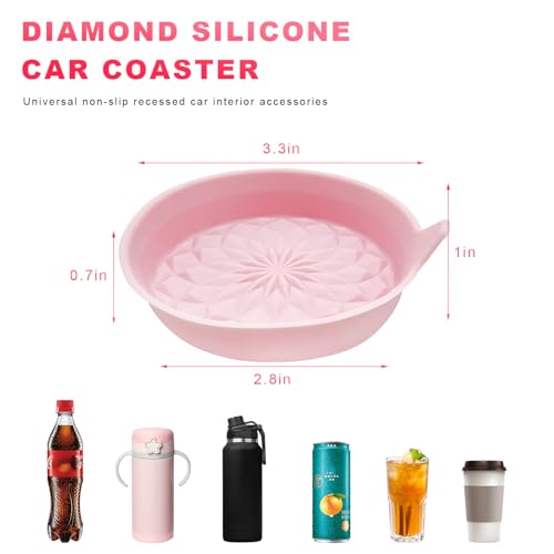 4 piezas posavasos de silicona para auto, 2.75 in miniatura 2