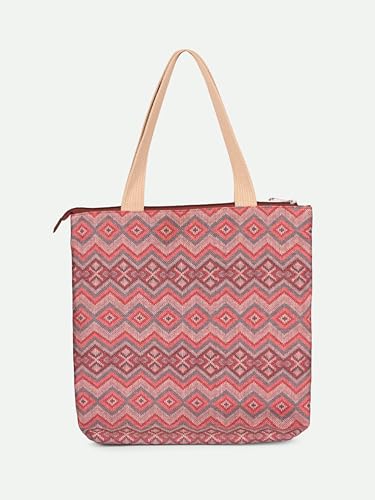 Image of ZOUK Ivy Tote Bag for Women | Handcrafted Jute Khadi with Vegan Leather Handles | Lightweight, Foldable & Travel-Friendly Everyday Carry Bag |