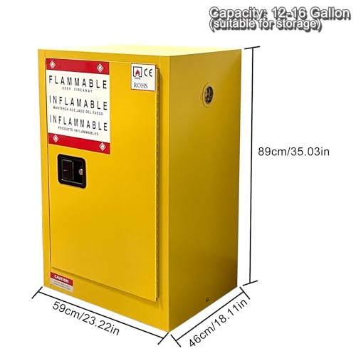 Armários de armazenamento perigosos, 58 cm L x 45 cm D x 99 cm A, armário de aço com prateleira ajus