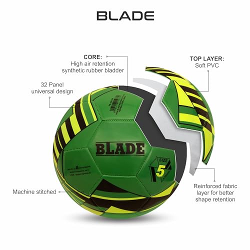 Image of Nivia Blade Machine Stitched Football - Green /Outer Material:PVC (Size: 3)