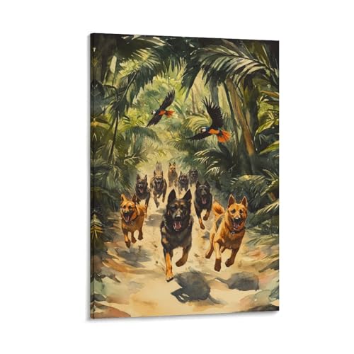 Impression sur toile berger allemand decoration murale premium 30x45