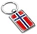 Biomar Labs® Schlüsselanhänger Metall Keyring mit Geschenkbox Autoschlüssel Geschenk Metall-Schlüsselanhänger Schlüsselbund Edelstahl Norwegen Flagge Norway, KK 234