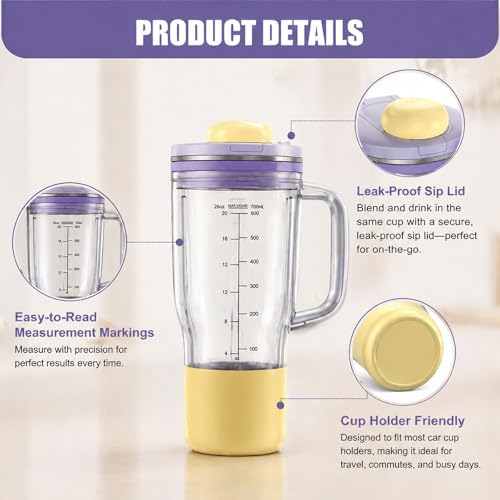 Image of 26oz Replacement Cup for Ninja BlendBOSS DB351 & DB301 Blender Lavender | Personal Smoothie Travel Tumbler Compatible with Blend BOSS Leakproof Lid & Detachable Straw, Dishwasher Safe for Daily Use