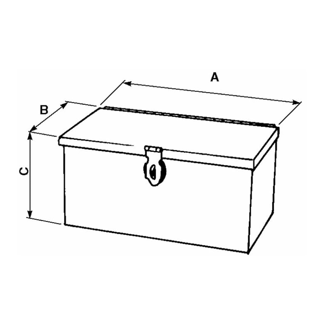 Ama Cassetta attrezzi vuota: Cassetta porta attrezzi in lamiera, Capacità 7 litri, Misure 420x130x130 mm