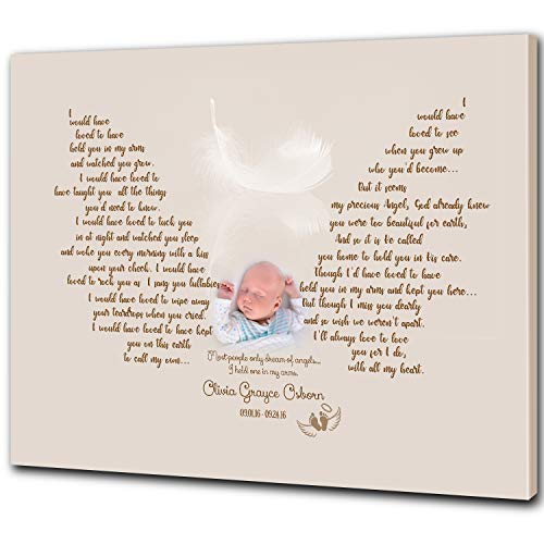 Naughty Puppy Baby Memorial Canvas | In Loving Memory, Baby in Heaven, Infant Loss, Child Loss Memorial Sympathy Gift, Son Daughter Remembrance | N429 (10x8 inch)