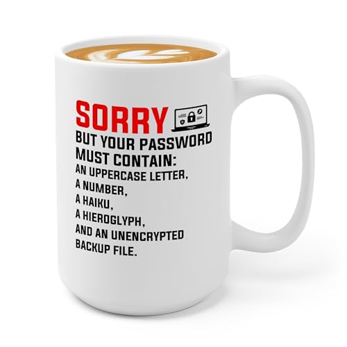 Cybersecurity Coffee Mug 15oz White -Backup File - Gifts for Computer Programmers Cyber Security Gift Computer Science Gifts Software Engineer Gifts Coder