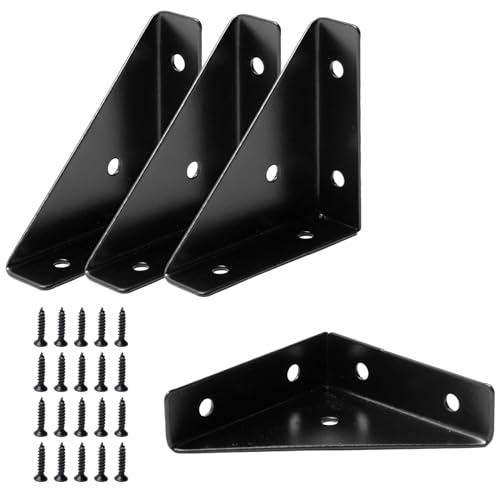 Corner Brace Brackets 4Pcs Black Angle Brackets