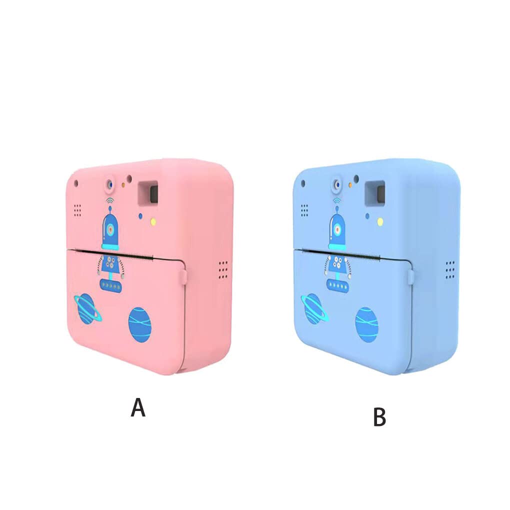Impresora fotográfica multifunción Cámara para niños Cámaras portátiles livianas Juguete Digital inalámbrico Mini impresoras instantáneas, Azul, Sin Tarjeta de Memoria