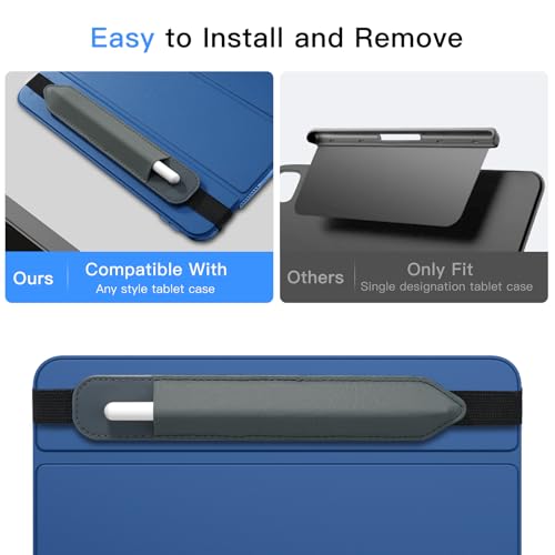 Image of MoKo for Apple Pencil Case, Apple Pencil Holder with Elastic Band, Detachable Elastic Pocket for Stylus Pen Attached to iPad Case, Dark Gray
