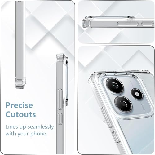 Image of NISHTECH for Redmi Note 14 5G Premium Transparent Hybrid Soft Slim Dust Proof Back Case Cover Silicone with Camera Protection