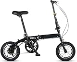 LINCYS Vélo Pliable Rapide 12 Pouces Adulte/Enfant, Cadre Léger Acier Carbone Portée 200kg, Freins Double Disque et Selle/Guidon Réglables, pour Ville, École et Aventure Extérieure (Noir)