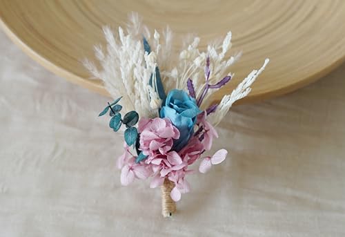 Bridal Boutonniere, flores ornamentales para boda miniatura 3