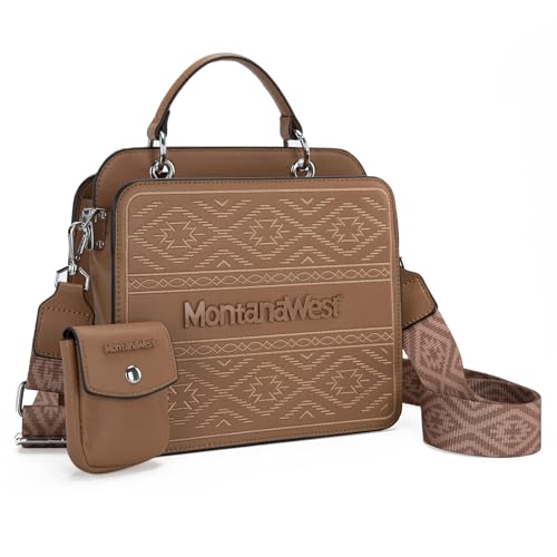 Montana West Top Handle Bag Crossbody Western Purse Aztec Bag for Women Vegan Leather Tote Handbags LG-MWF1052-8120KH2