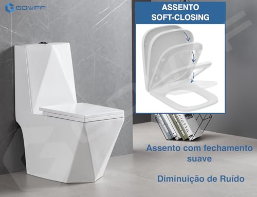 Vaso Sanitário Monobloco Completo Diamante - Caixa Acoplada branca