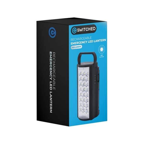 Switched 800 Lumen Rechargeable Emergency LED Lantern, Black