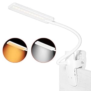 Lencent Klem Lichtlamp 24 leds Dimbare Bureaulamp Klem Leeslamp USB-Voeding Oplaadbaar 3 Kleurentemperaturen en 3 Helderheid voor Kantoorbed