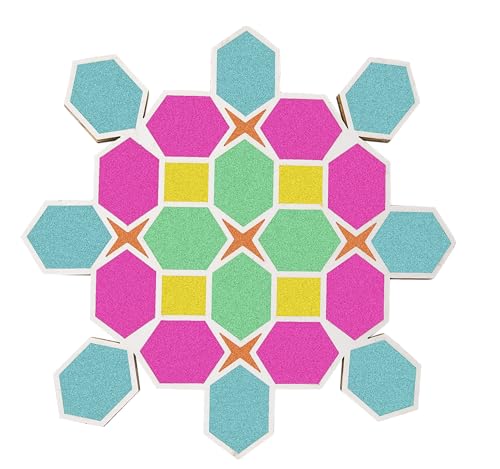 Image of TOTA Rangoli Stencil - Set of 1MDF Stencils + 1 Assorted Rangoli Colour Packet | 4X4 inch | Reusable 3D Rangoli for Diwali Home Decoration Navratri Pongal Onam Puja