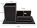 KINGFOM PU Leather Desk Organizer and Accessories, Pencil Holder for Desk with Business Cards Stand, School Office Supplies Collection Caddy Black