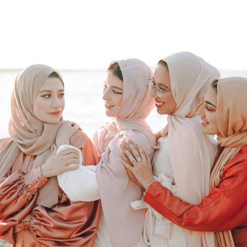 24 Pack Chiffon Hijabs Head Scarf for Women Lightweight Breathable Solid Color Soft Chiffon Hijab Long Fashion Scarves Shawls Wrap for Muslim Women, 67 × 28 Inch 7