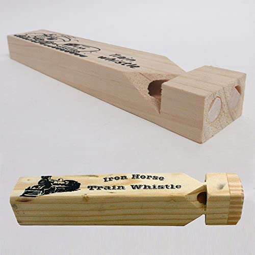 Iron Wooden Train Engine Whistle 7 Choo Choo Locomotive Noisemaker Kids Toy New