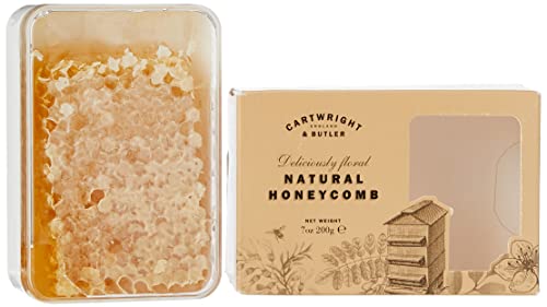 Cartwright & Butler Natural Honeycomb in Carton 200g Edible Honey Comb 100% Natural Honey Mild Sweet & Floral Gluten Free Honey for Toast Yoghurt Drinks & Cooking