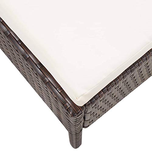 Tidyard Lounge Sofa Gartensofa 3-Sitzer Gartenbank Rattan Gartenmöbel Set Balkon Couch balkonmöbel Loungemöbel für Garten Terrasse, 3 teilig Braun typ-1 – Bild 8