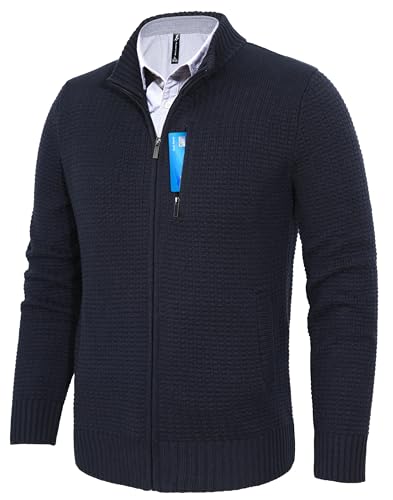 Pioneer Camp Herren Strickjacke Mit Reissverschluss Stehkragen Cardigan...