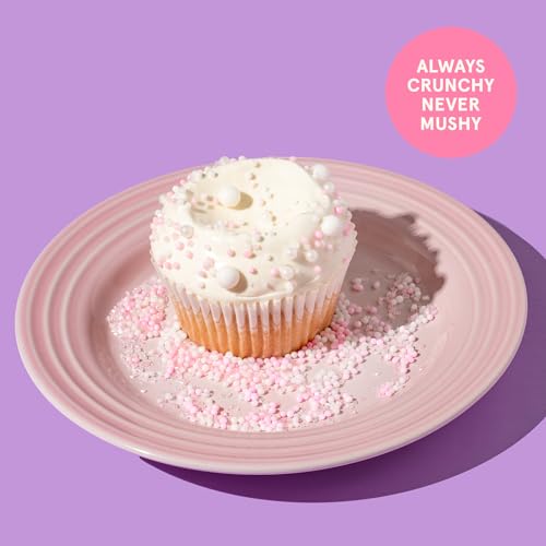 Image of Fancy Sprinkles Bubble Bath Sprinkles | Pastel Pink & White Candy Pearls, Nonpareils & Sugar Pearls | Cake & Cupcake Decorating | Baby Shower, Bridal & Bachelorette | 1 Pack (0.5c)