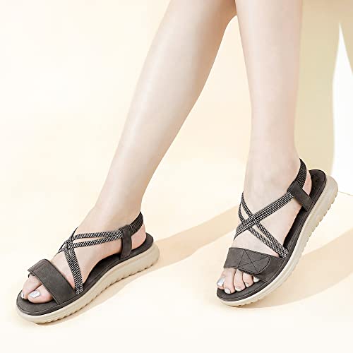 Ecetana Hiking Sandals For Women Comfortable Walking Sport Sandals With Arch Support Womens Adjustable Strap Lightweight Athletic Sandal For Summer Outdoor Adventure #TOP1