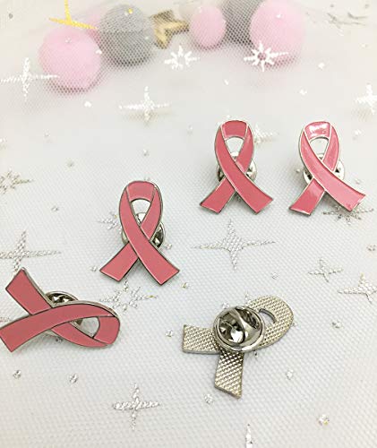 image for MEUUT 50 Pack Breast Cancer Awareness Lapel Pins Pink Hope Ribbon Broo