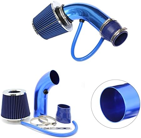aleawol Universal Air Intake Filter Kit, 76mm 3" Car Cold Air Intake Filter Induction Kit Pipe Hose Cone Air Intake Filter Kit for Car Automobile Racing