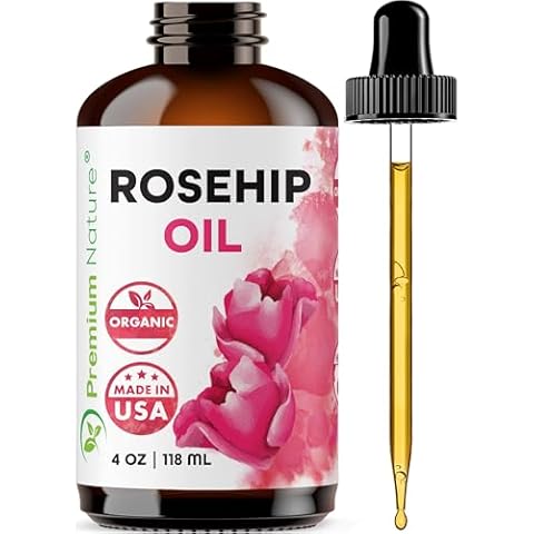 Premium Nature Rosehip Oil For Face Oil for Women, Rosehip Seed Oil Pure Cold Pressed Unrefined Oil For Hair and Nails Skin Care Moisturizer, Rose Hips Face Oils and Serums 4oz Cover