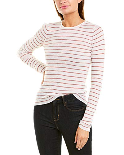 Vince Womens Ribbed Wool Sweater, L, White