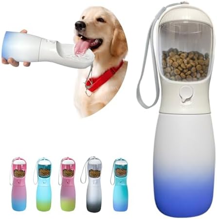 Outdoor Dog Water Bottle, Portable Puppy Essentials for Camping Travel, Food Grade Travel Dog Water Bowl Dispenser, Large Capacity Pet Water Bottle, Gifts for Dog (19Oz, White&Blue) Outdoor Dog Water Bottle, Portable Puppy Essentials for Camping Travel, Food Grade Travel Dog Water Bowl Dispenser, Large Capacity Pet Water Bottle, Gifts for Dog (19Oz, White&Blue)