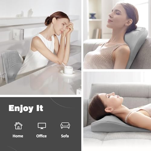 Image of Boriwat Neck and Shoulder Massager with Heat, Shiatsu Massage Pillow with 3D Deep Tissue Kneading for Back Legs Foot Body Pain Relief,at Home Office Car, for Mom & Dad