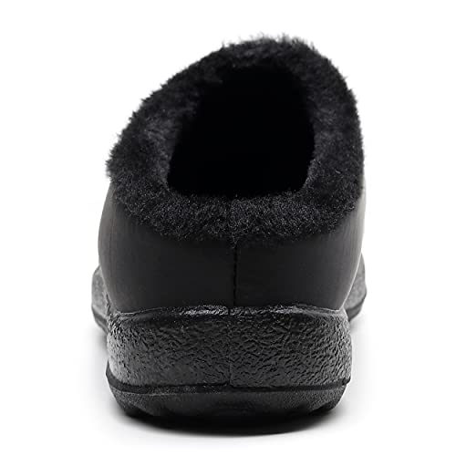 Slippers for Women Men, Fur Lined Indoor Bedroom Mules Comfort Outdoor Anti-Skid Plush House Shoes Slip On Comfortable Backless Snow Boots4