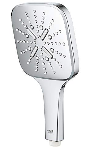 GROHE Rainshower 130 SmartActive Cube Douchette à main (3 Types de Jets : Pluie, Jet & ActiveMassage, Sélection des Jets par Pression sur une Bague, Système...