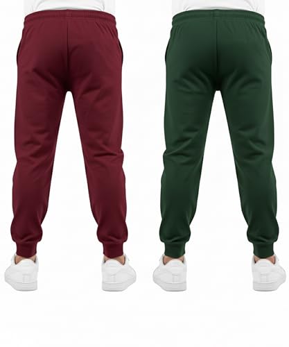 Image of KYDA KIDS 100% Cotton Track Pants for Boys | Premium Printed Soft Single Jersey Fabric | Elastic Waist Loose Fit Summer Full Length with Rib Hem (Pack of 2)