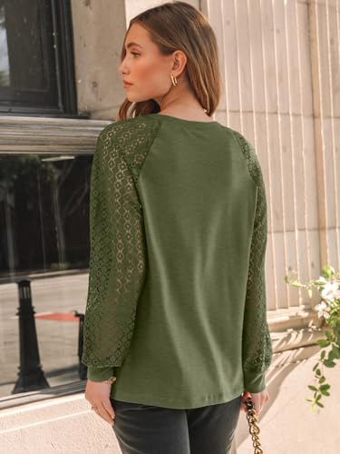 AUTOMET Womens Long Sleeve Shirts Pleated Lace Tops Fall Fashion Outfits Business Casual Blouses - Image 5