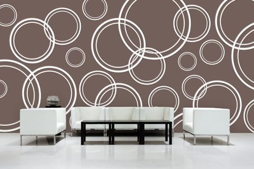 Glücksvilla - Papel pintado autoadhesivo de diseño, 480 x 300 cm (ancho x alto), varias dimensiones - papel pintado XXL moderno decoración de pared - patrón 08 burbujas - color 11 topo - abstracto