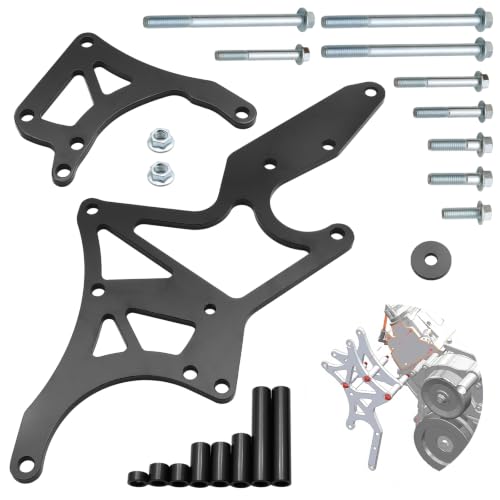 Daola888 LS Engine Serpentine Relocation Bracket Kit - Anodized Steel Black Coated | 180 Alternator | Fit LS1-LS7 4.8/5.3/6.0/6.2L Truck SUV 1962-1981 Black.