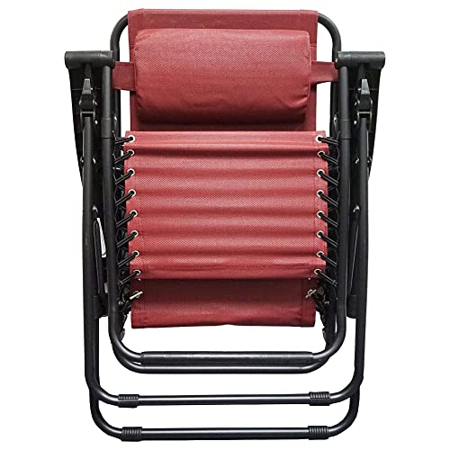Caravan Sports Zero Gravity Outdoor Portable Folding Camping Lawn Deck Patio Pool Recliner Lounge Chair For Adults, Adjustable Headrest, Burgundy #TOP4