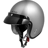 Nexo Jethelm Motorradhelm Helm Motorrad Mopedhelm Basic II, herausnehmbare Polster, Gewicht: 950 g, Ratschenverschluss, ECE 22/05, abnehmbarer Schirm, verschiedene Farben XS – XXL / 2XL
