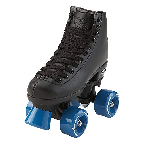 Riedell RW Wave Roller Skate - Kids Quad Roller Skates for Indoor/Outdoor | Black | Size 3 Junior