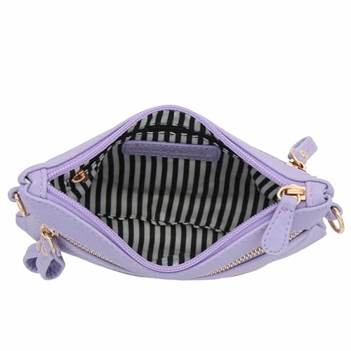 Image of FashionPuzzle Multi Zipper Pocket Small Wristlet Crossbody Bag